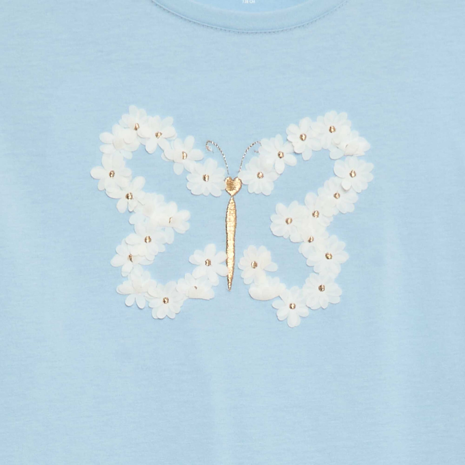 Long-sleeved sequined T-shirt BLUE