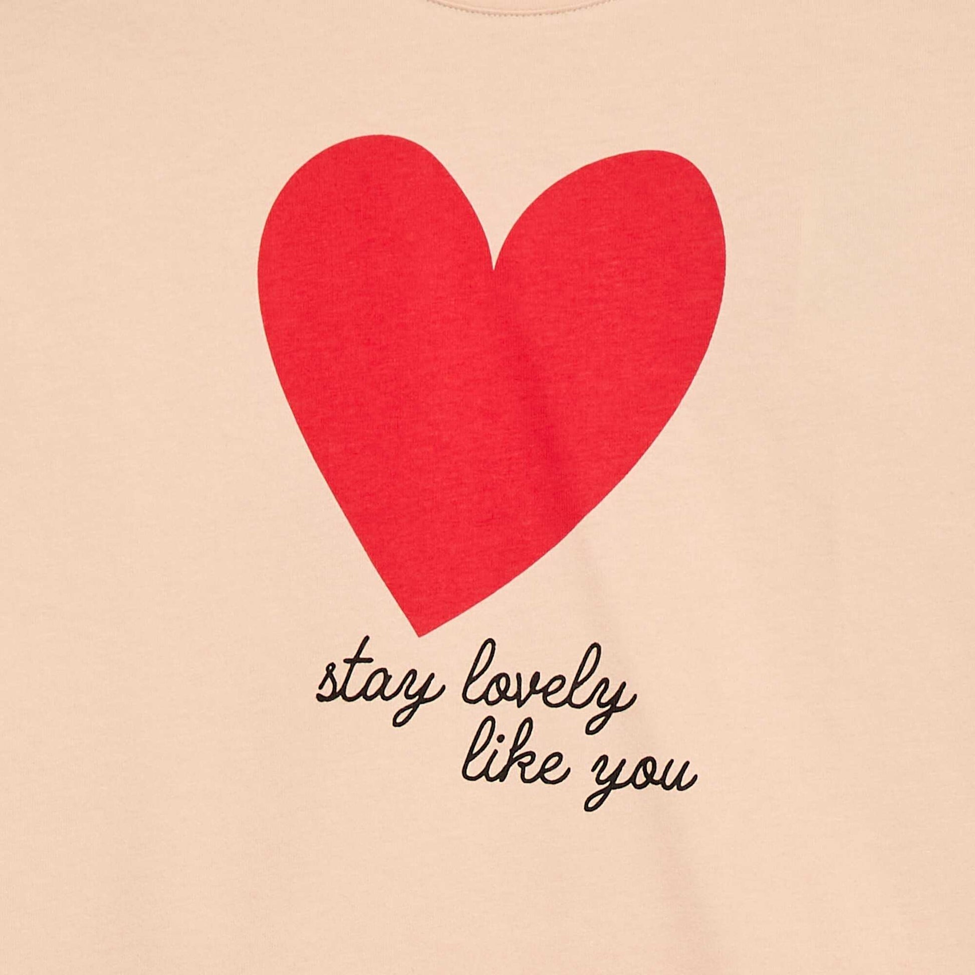 Long-sleeved printed T-shirt PINK