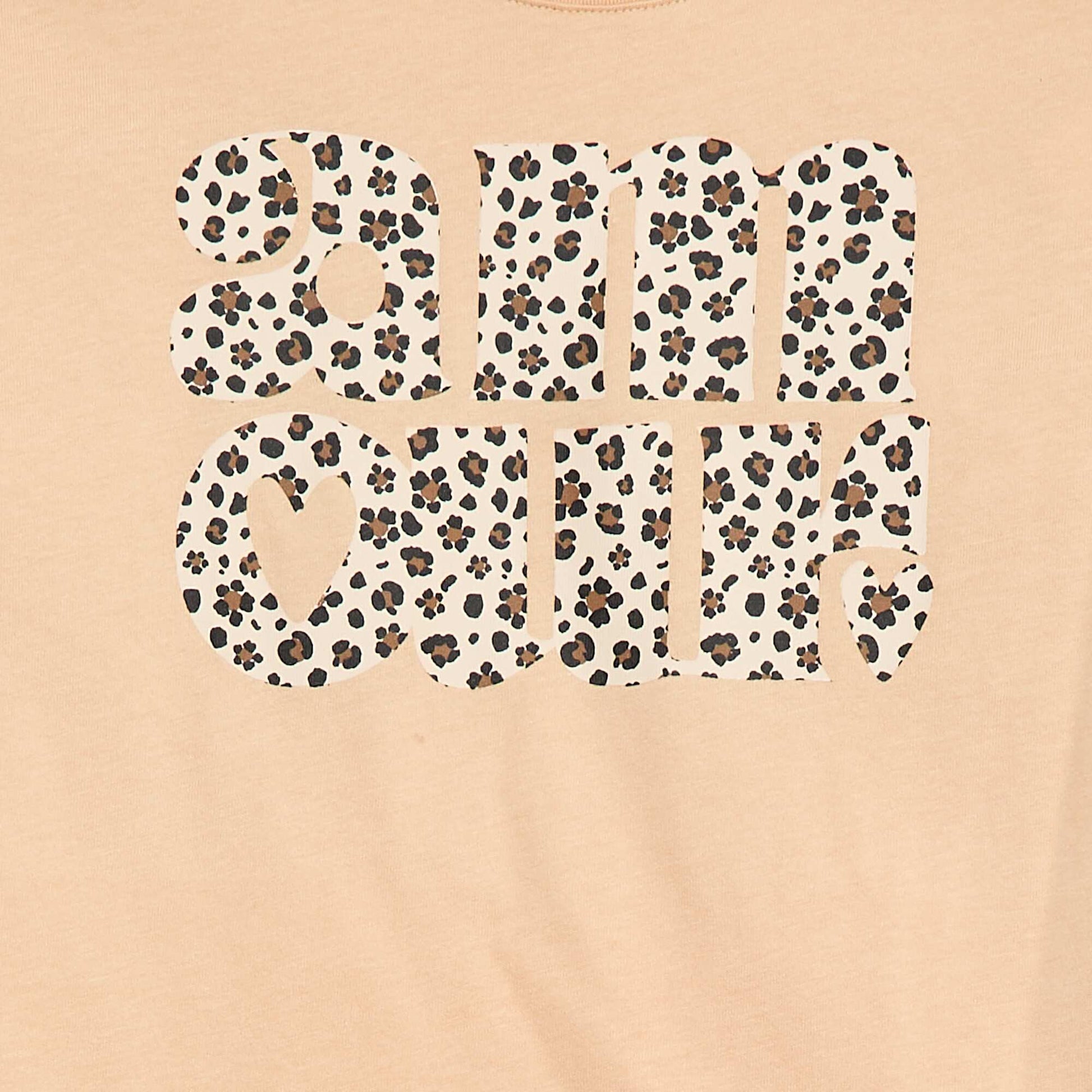 Long-sleeved printed T-shirt BEIGE