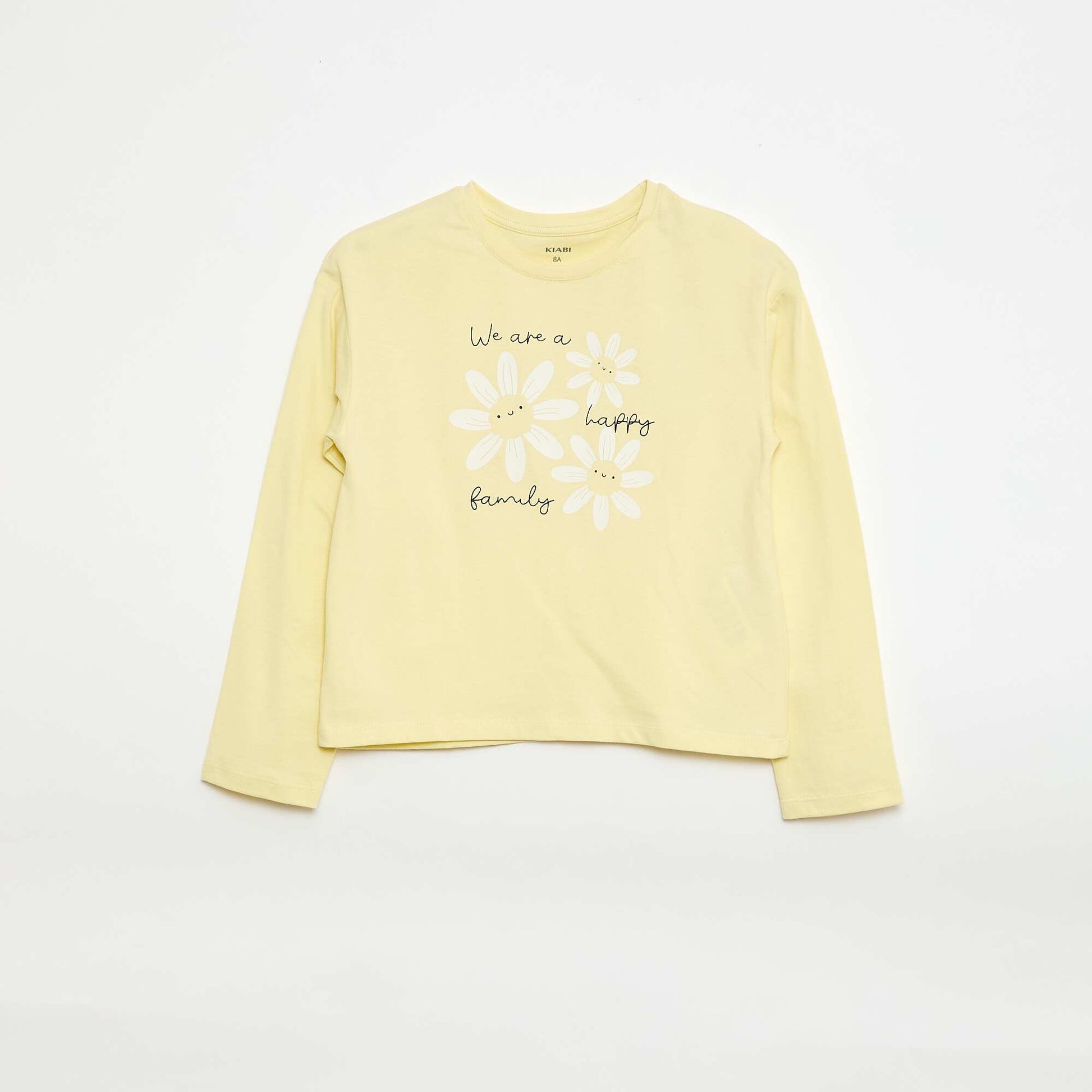 Long-sleeved printed T-shirt YELLOW
