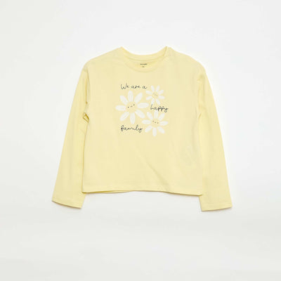 Long-sleeved printed T-shirt YELLOW