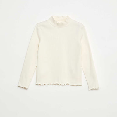 Ribbed Roll Neck Jumper WHITE
