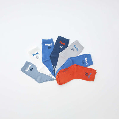 Pack of 7 pairs of printed socks BLUE