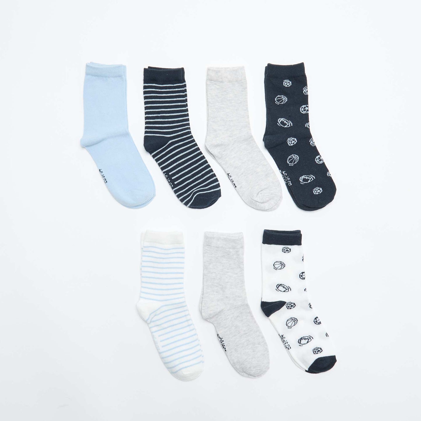 7-Pack of Printed Socks BLUE