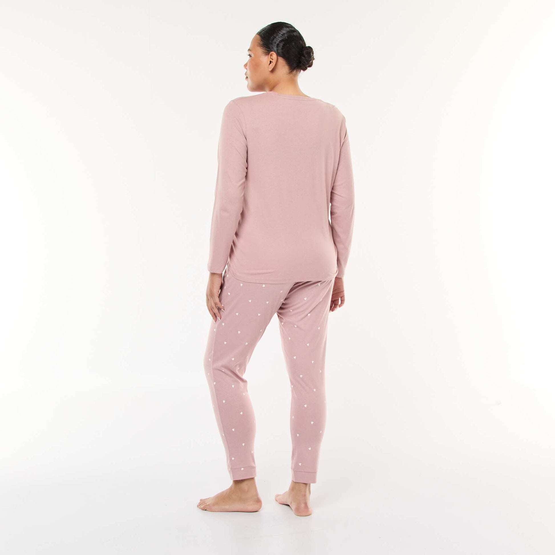 Printed Long Pajama Set - 2 pieces PINK