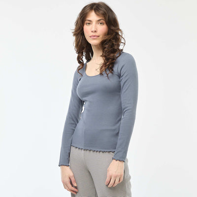 Ribbed Pyjama T-Shirt GREY