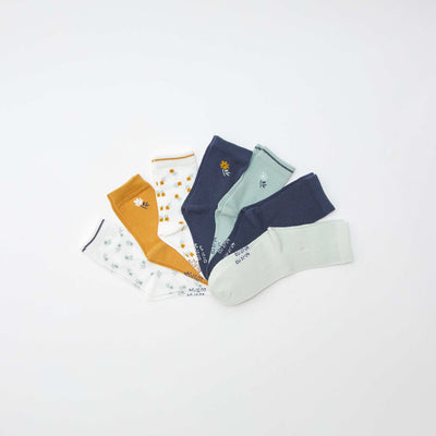 Pack of 7 pairs of crew socks GREEN
