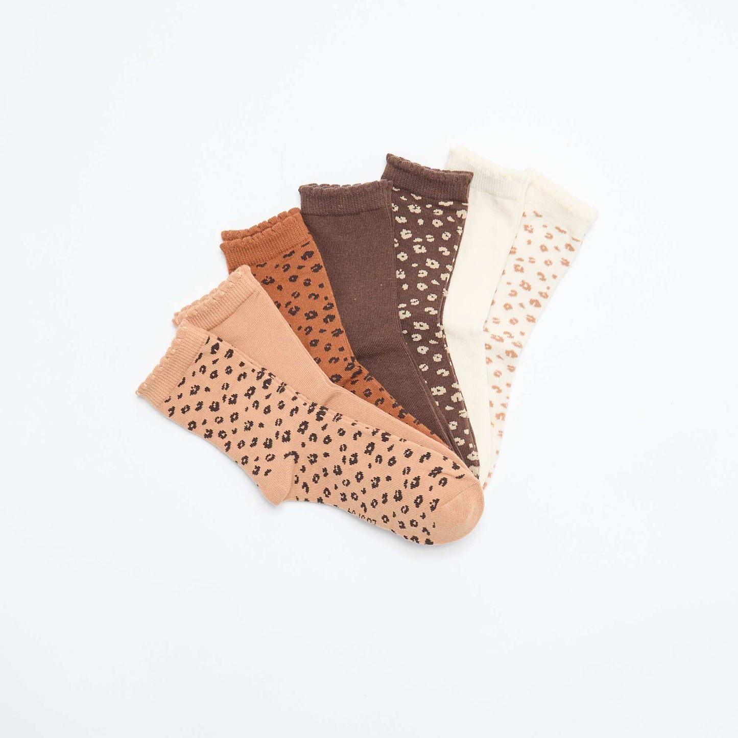Pack of 7 mid-height socks BROWN