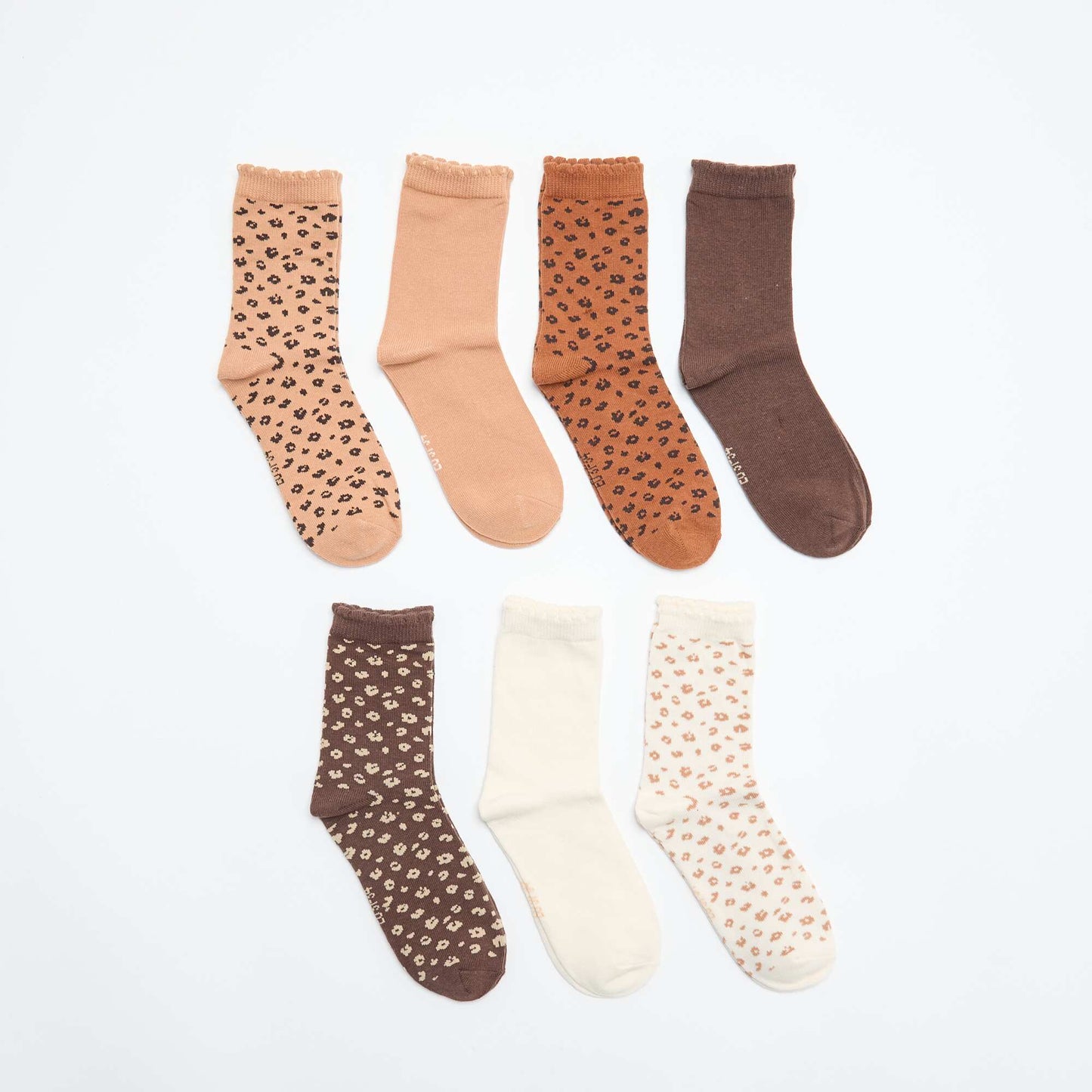 Pack of 7 mid-height socks BROWN