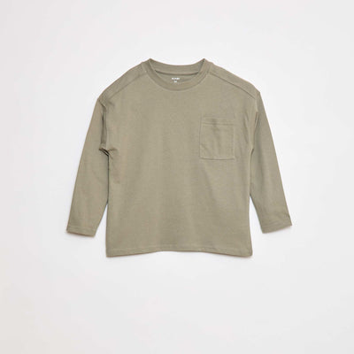 Plain loose-fit T-shirt GREEN