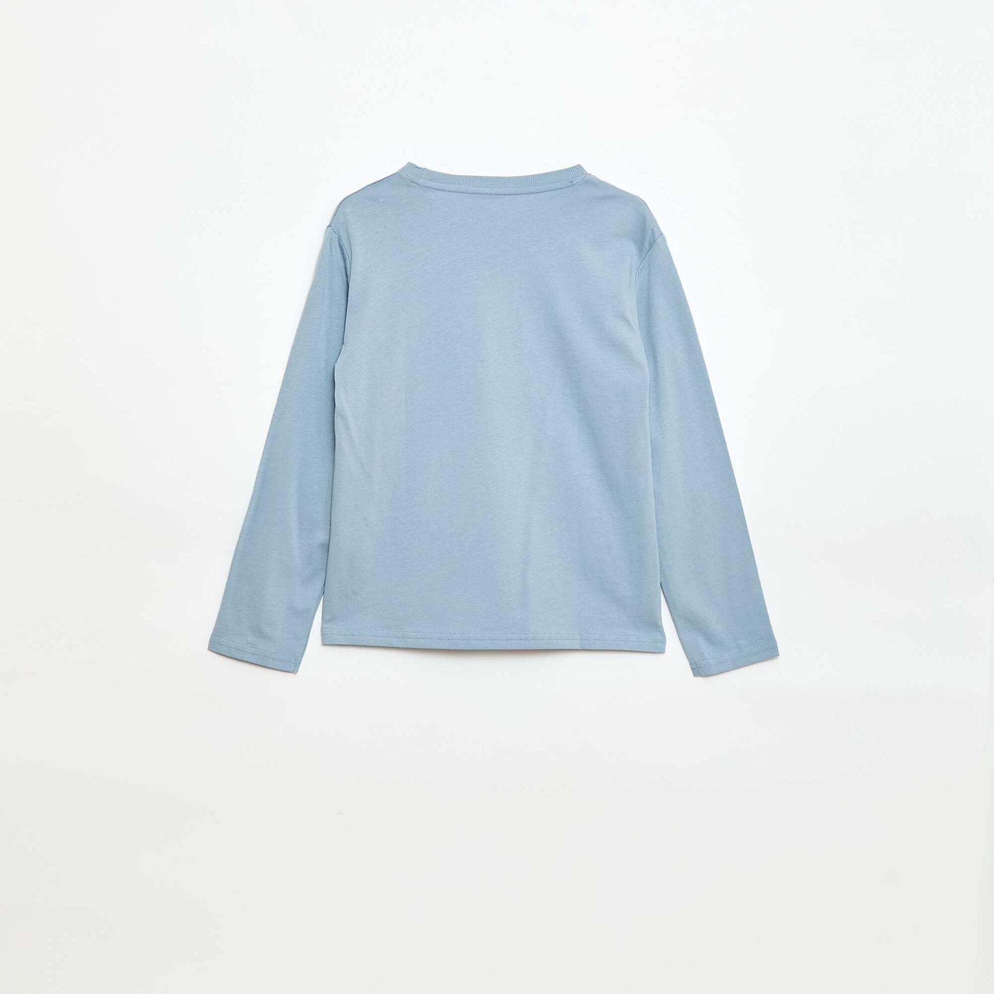 Printed long-sleeved T-shirt BEIGE