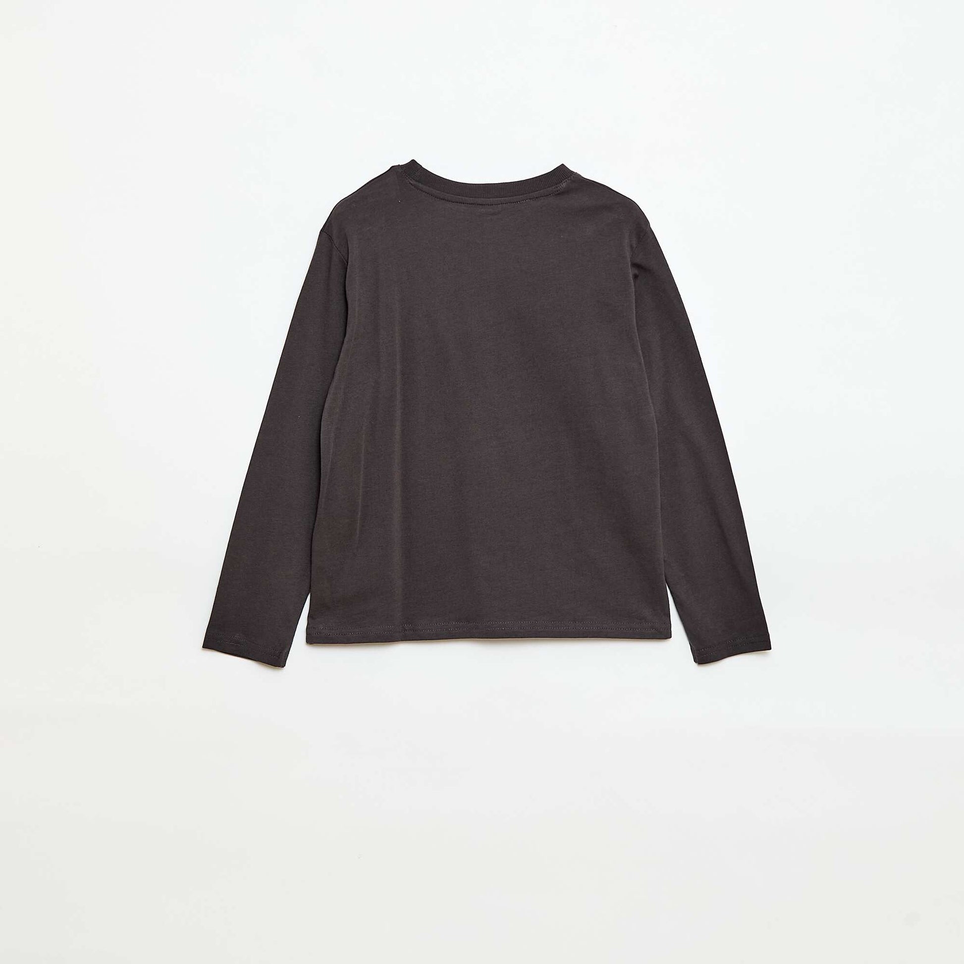 Printed long-sleeved T-shirt GREY