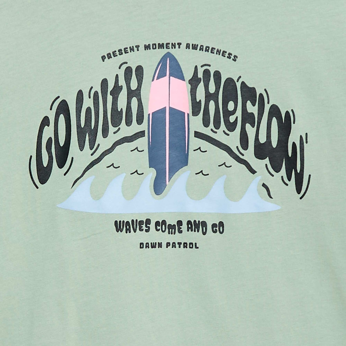 Printed long-sleeved T-shirt GREEN