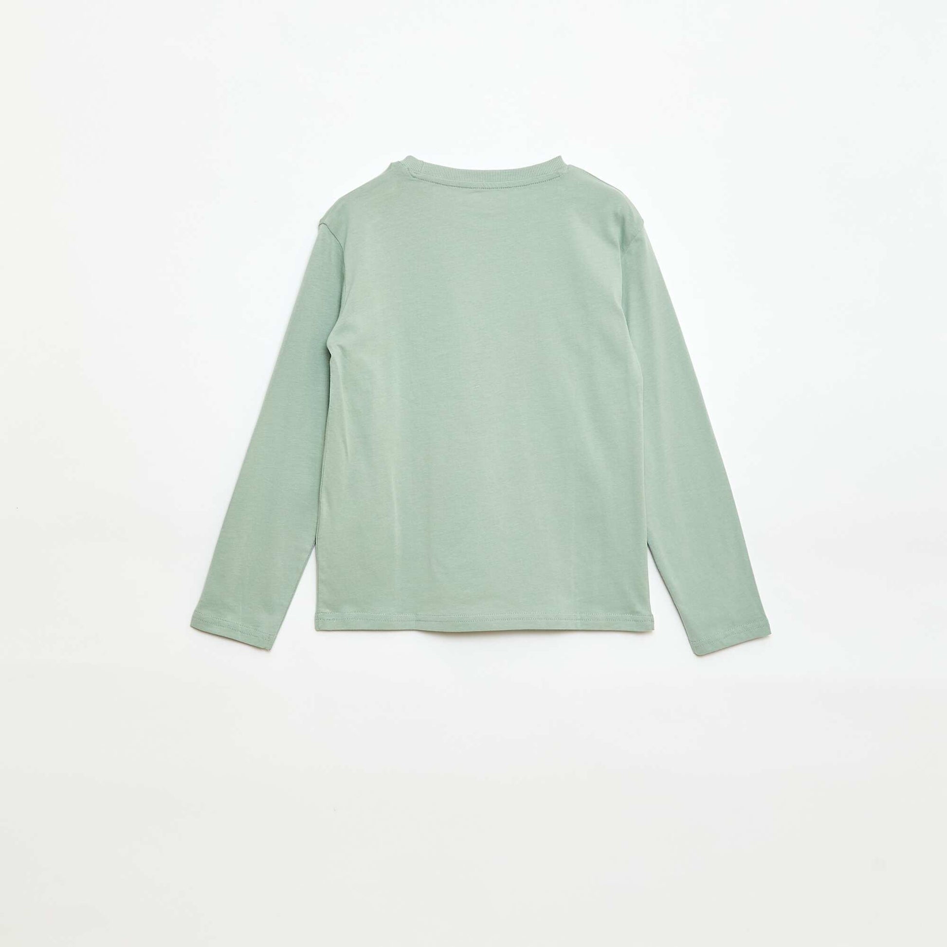 Printed long-sleeved T-shirt GREEN