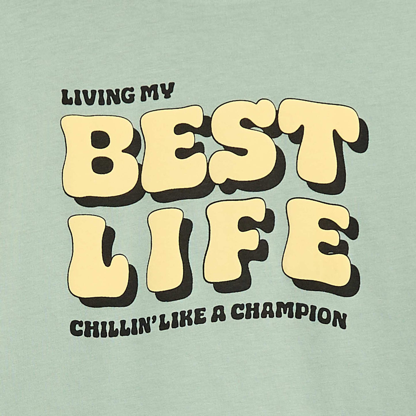 Printed long-sleeved T-shirt GREEN