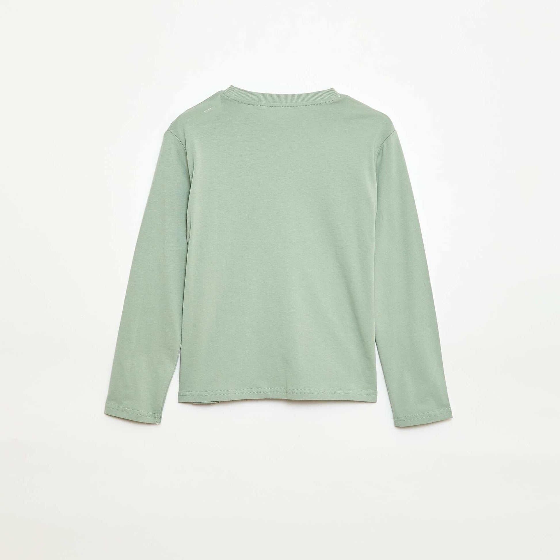 Printed long-sleeved T-shirt GREEN
