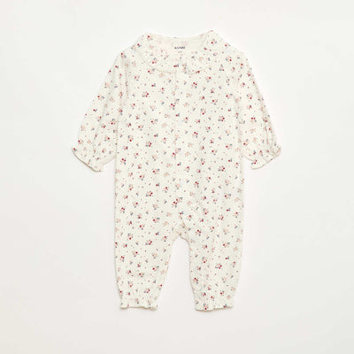 Warm Flannel Sleepsuit Pyjamas WHITE