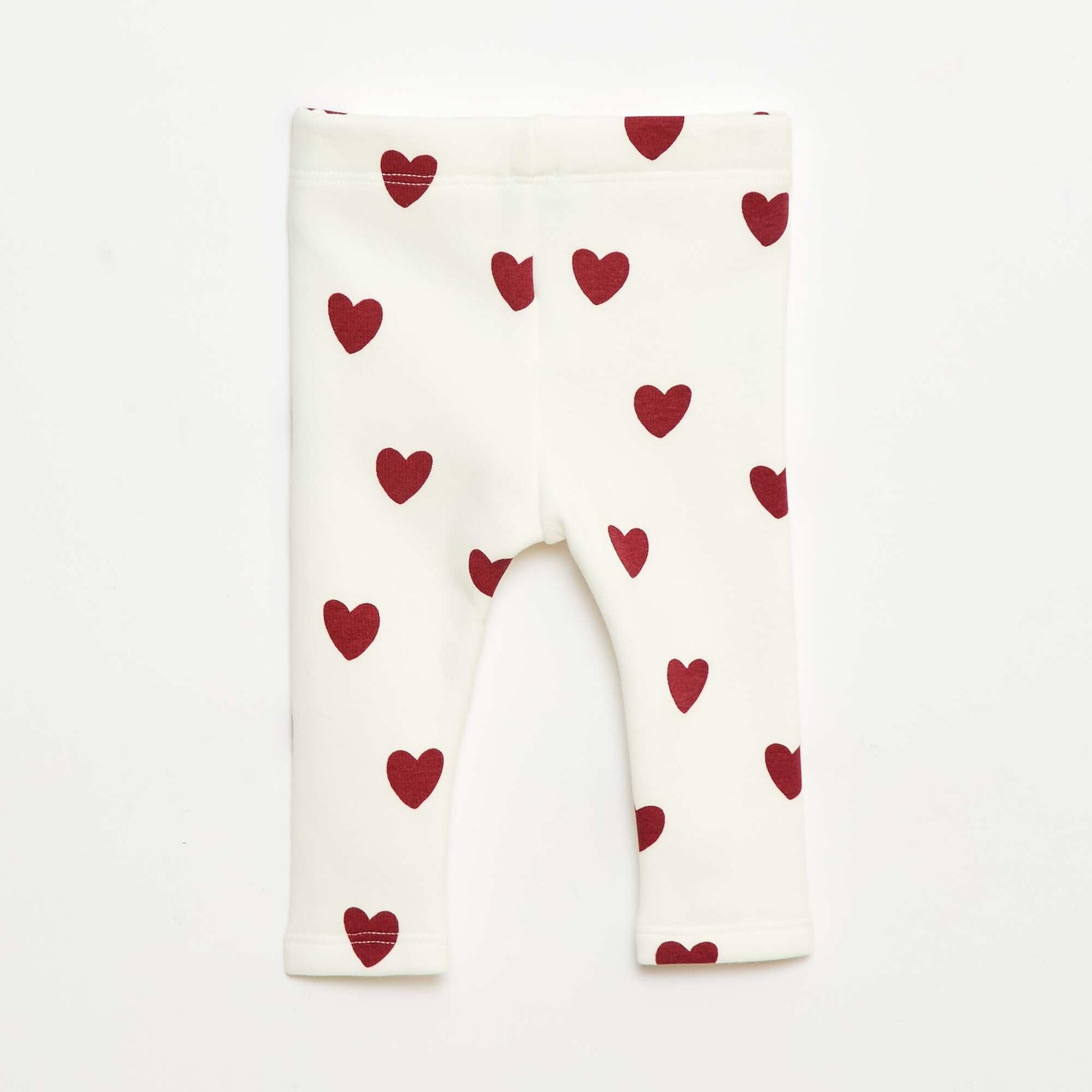 Fleece-lined leggings with bow WHITE