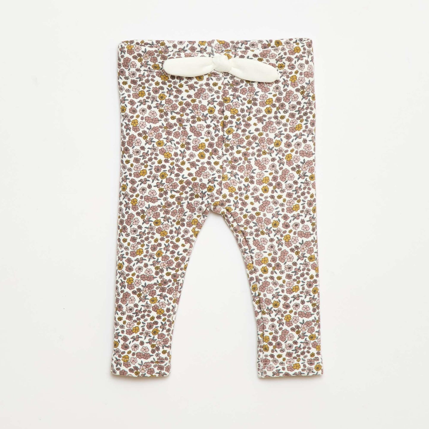 Fleece-lined Leggings with Bow WHITE