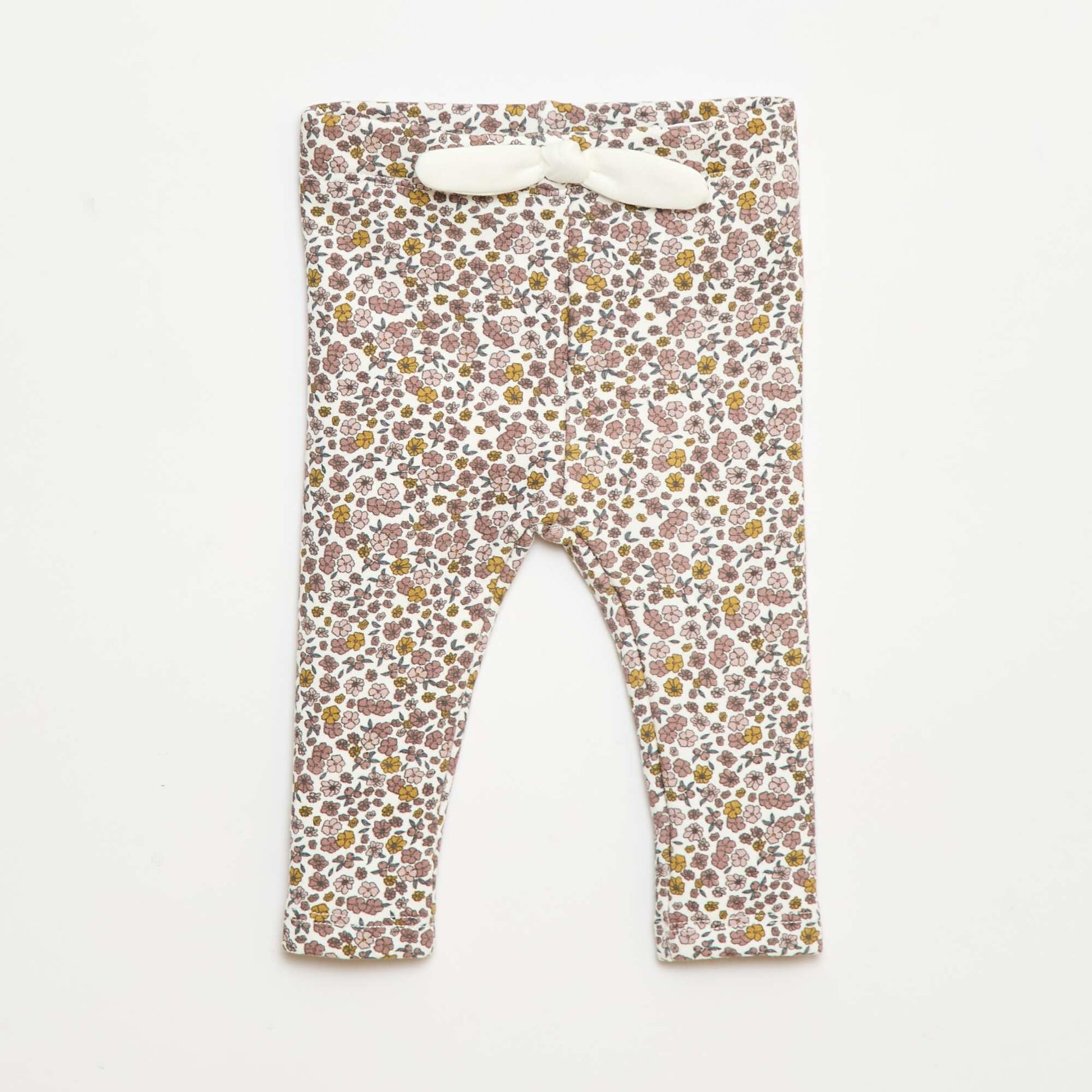 Fleece-lined Leggings with Bow WHITE