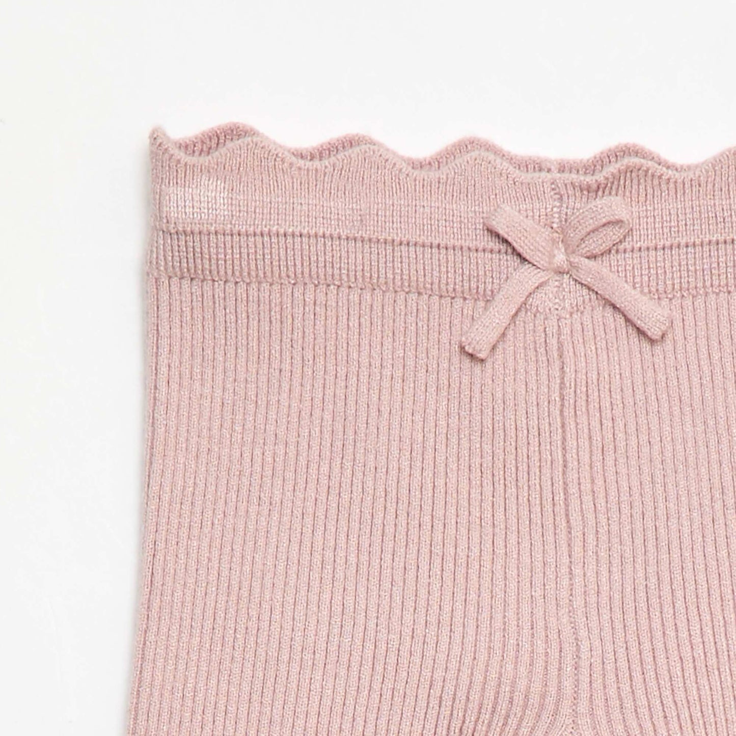 Ribbed Leggings with Decorative Bow PURPLE