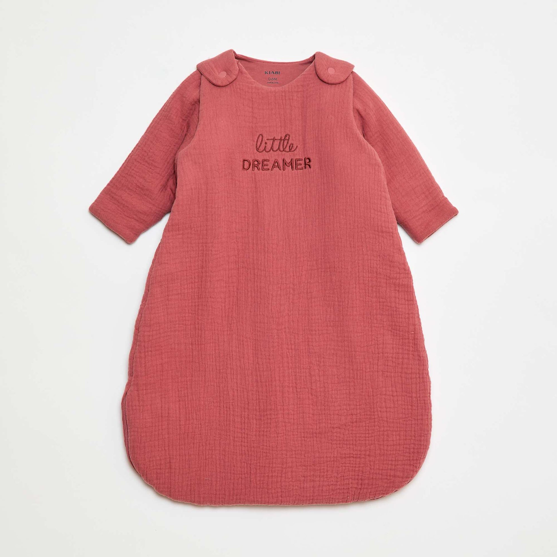 Cotton Gauze Sleeping Bag with Detachable Sleeves TOG 2.5 PINK
