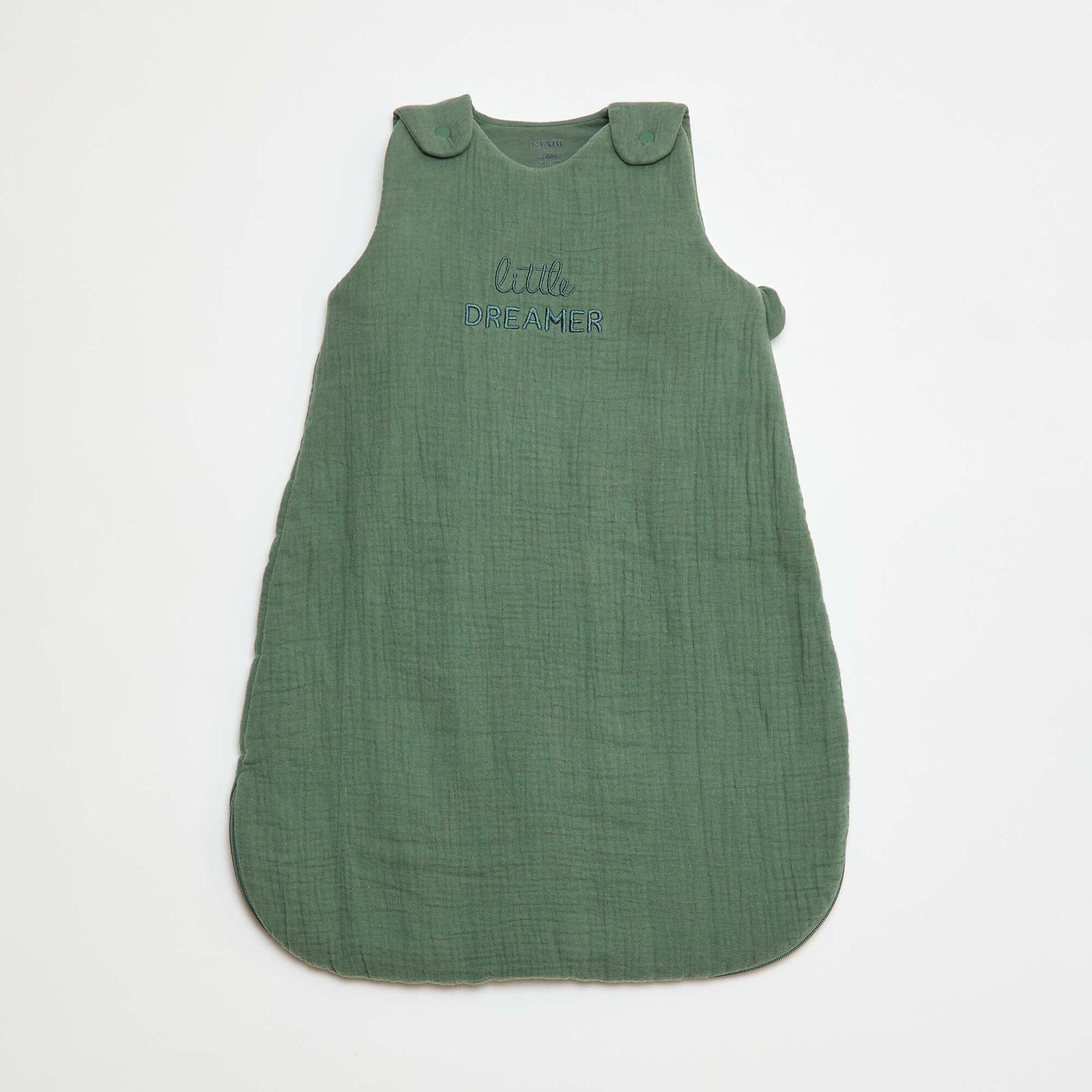 Cotton Gauze Sleeping Bag with Detachable Sleeves TOG 2.5 GREEN