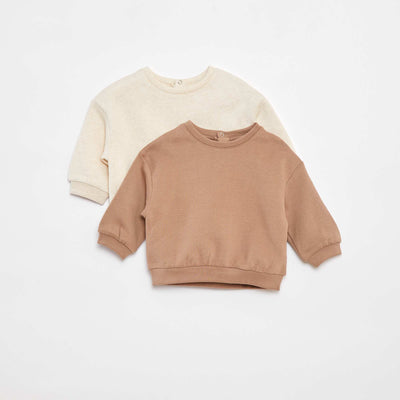 Set of 2 plain oversized sweaters BEIGE