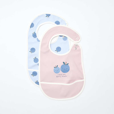 2-Pack Waterproof Bibs with Print PURPLE