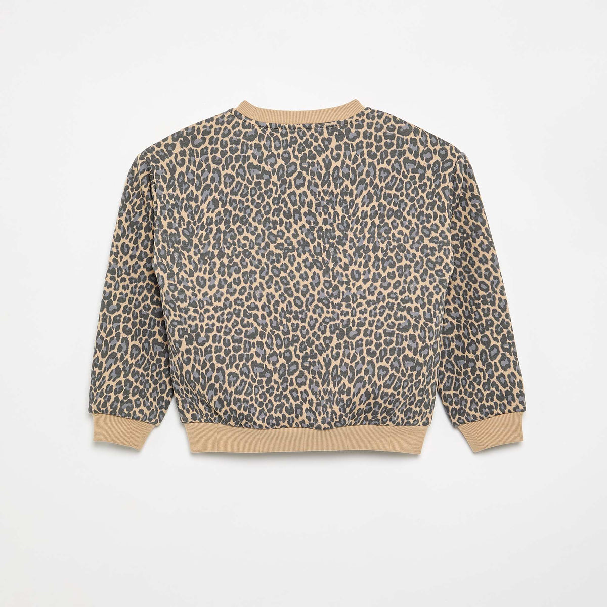 Long-sleeved sweatshirt with print BEIGE