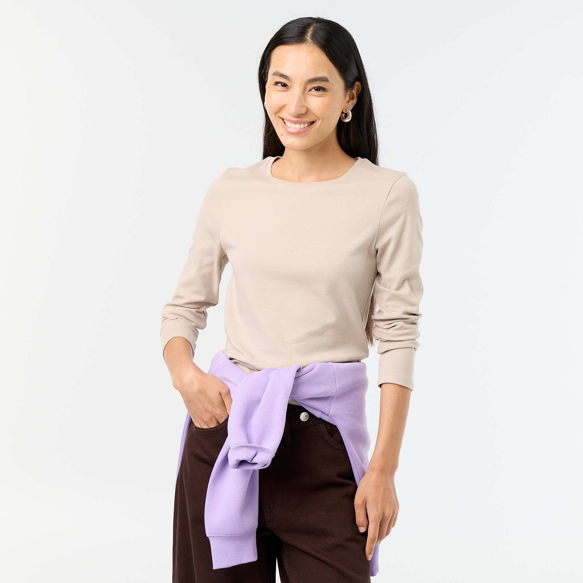 Long-sleeved T-shirt BEIGE