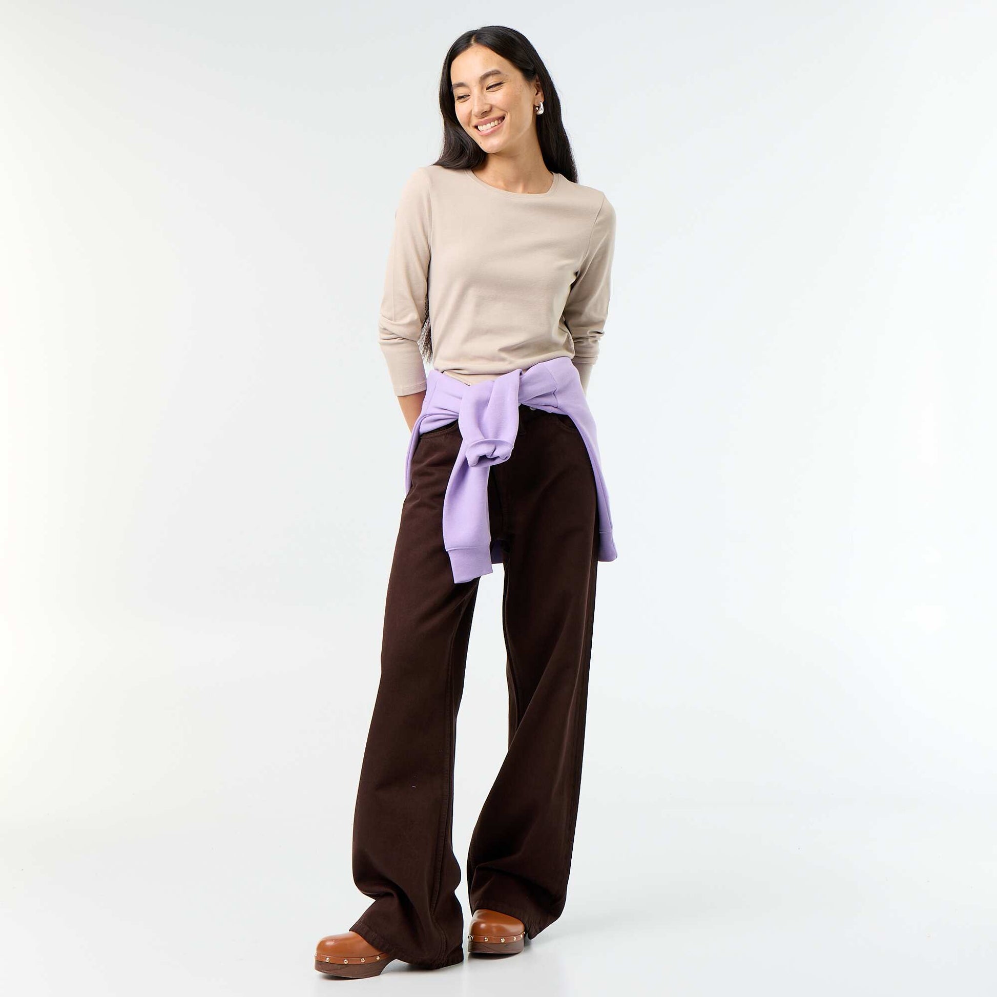 Long-sleeved T-shirt BEIGE