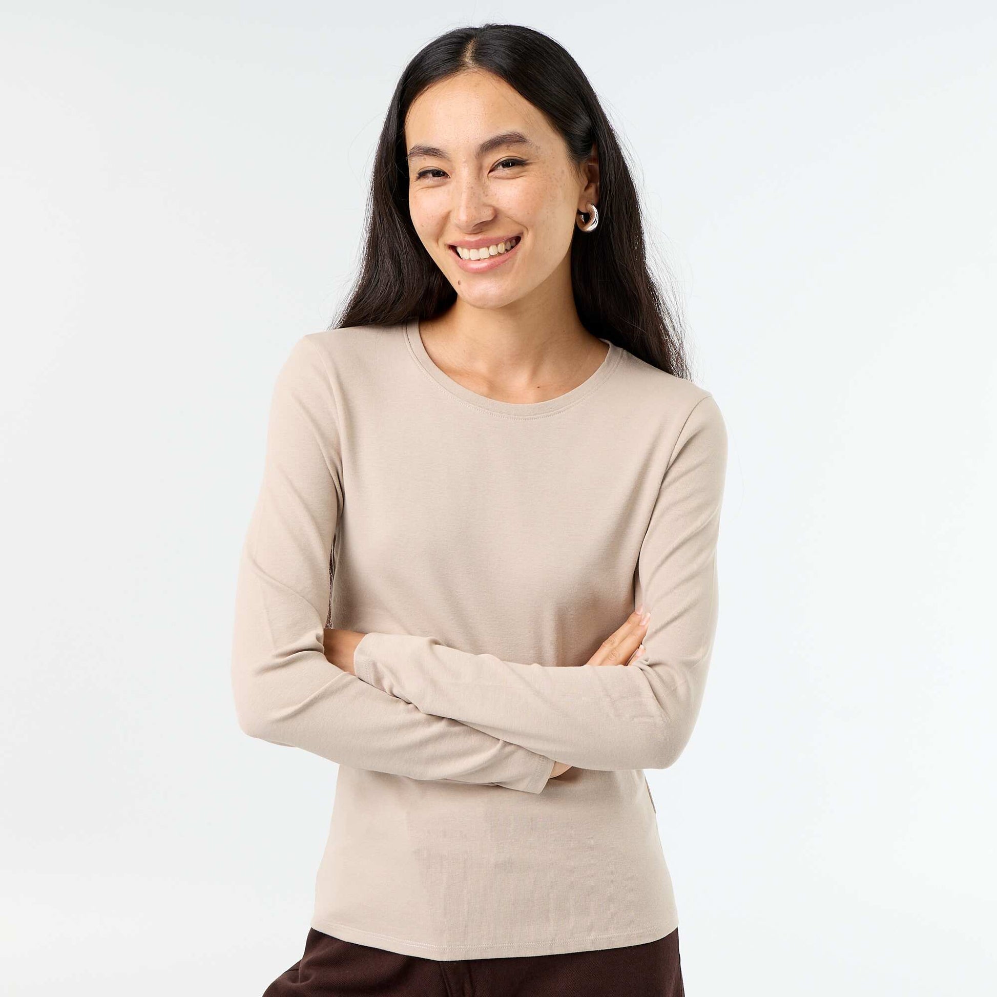 Long-sleeved T-shirt BEIGE