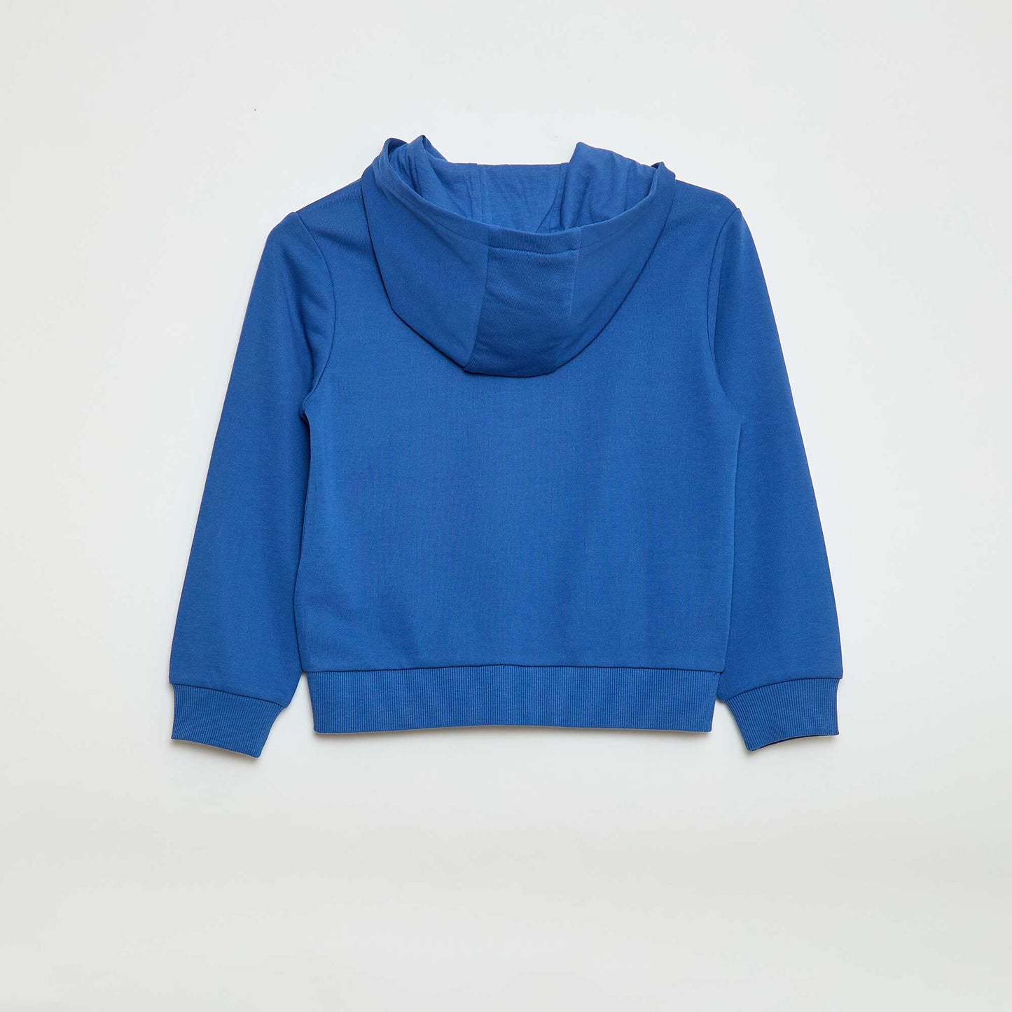 Plain zip-up hooded sweatshirt BLUE