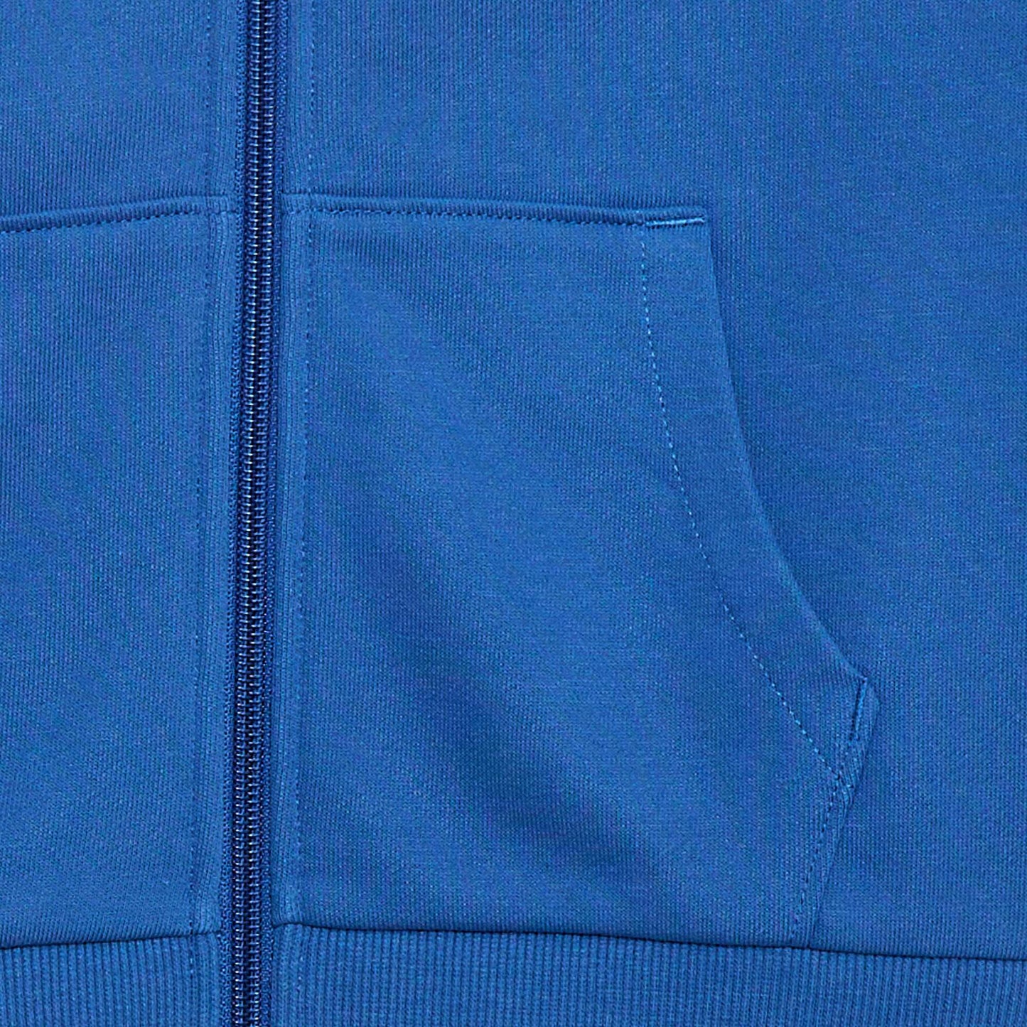 Plain zip-up hooded sweatshirt BLUE