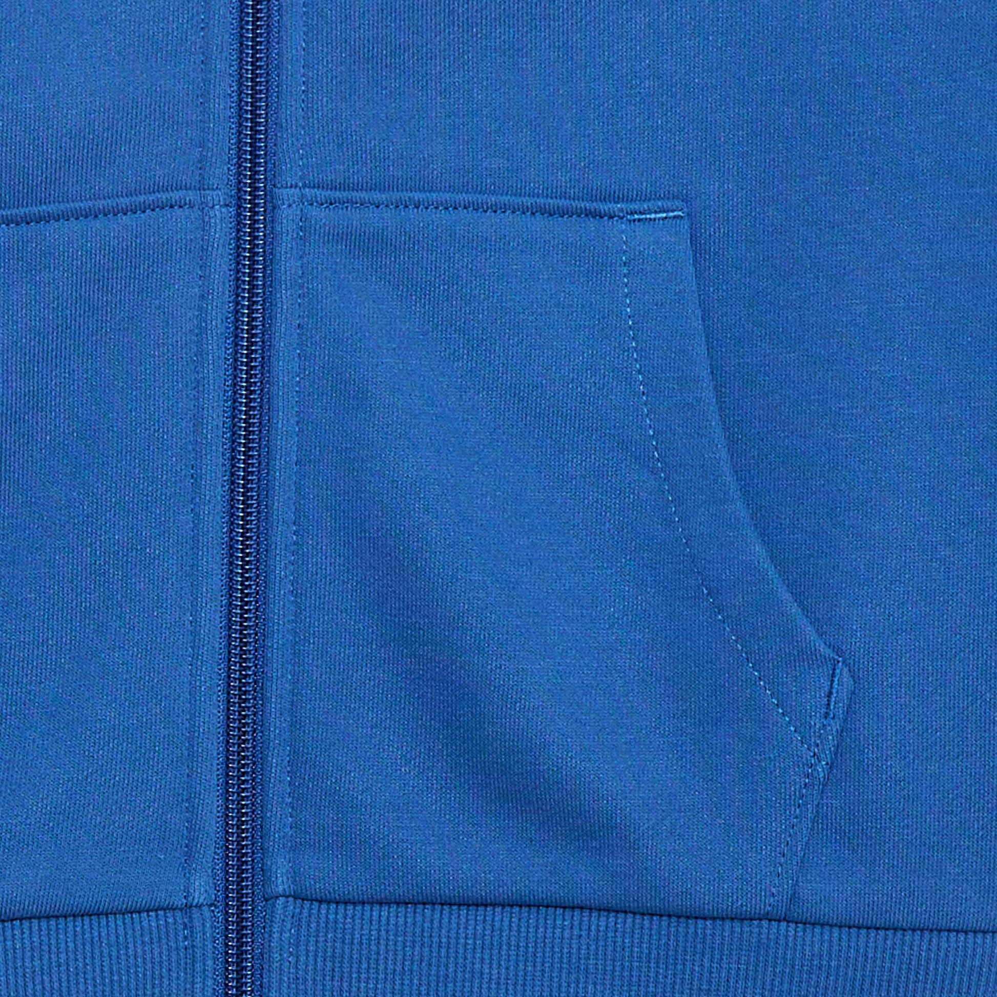Plain zip-up hooded sweatshirt BLUE