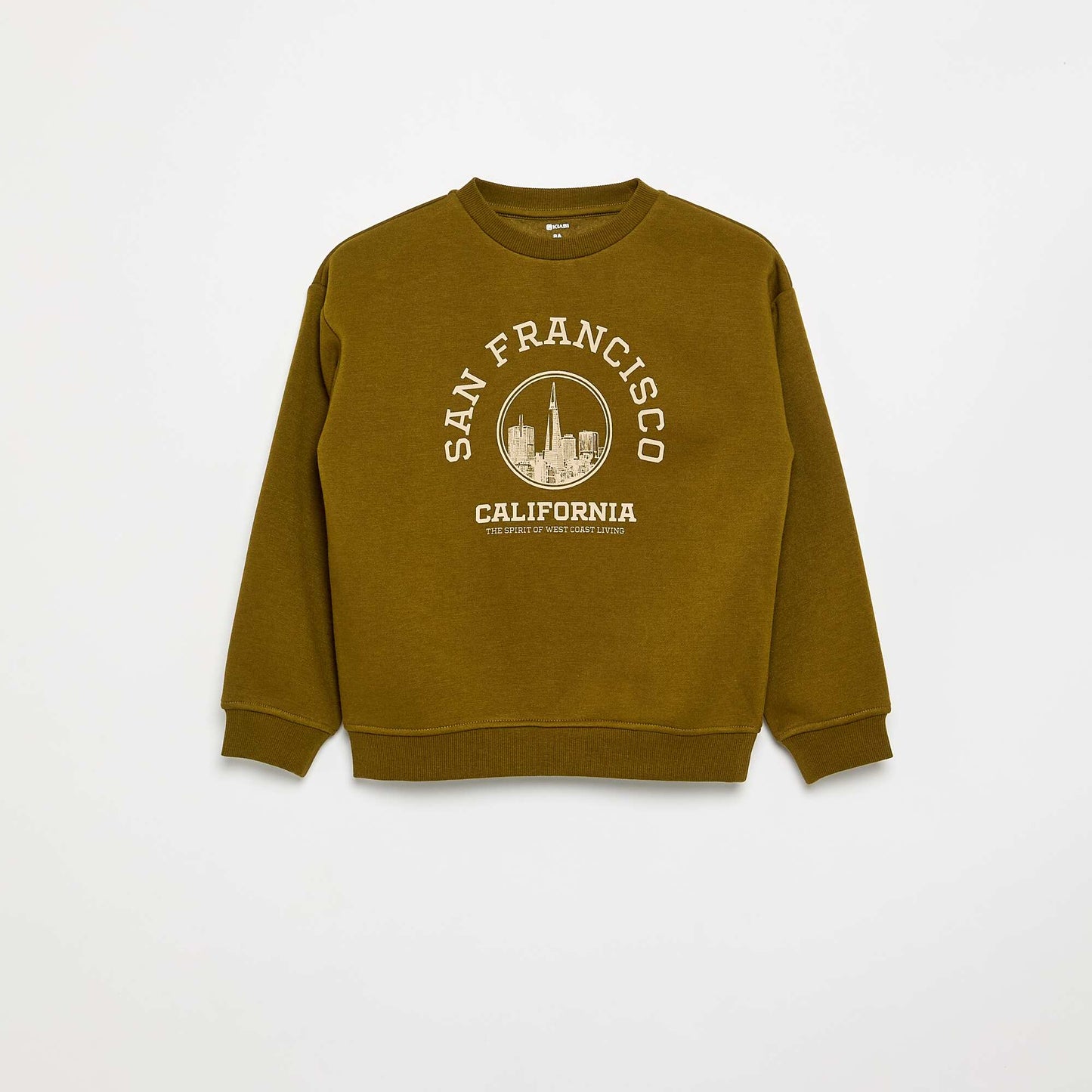 Loose-fit printed sweatshirt KHAKI