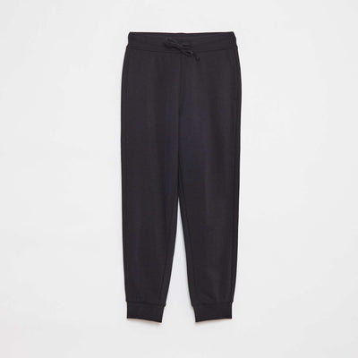 Plain joggers with elasticated waist BLACK