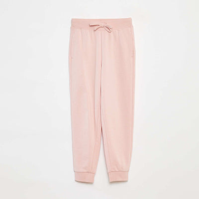 Plain joggers with elasticated waist PINK