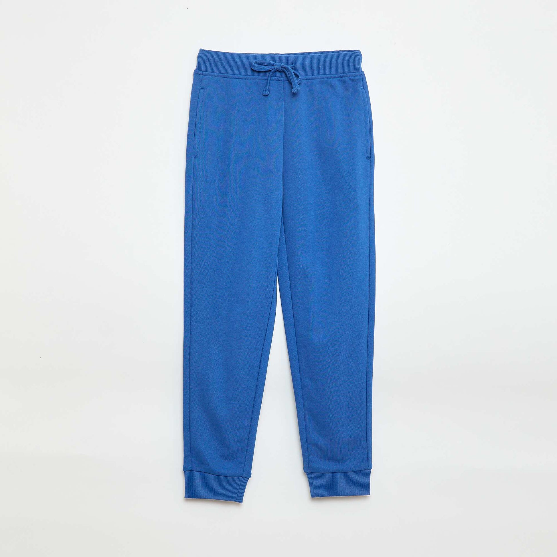 Plain joggers with elasticated waist BLUE