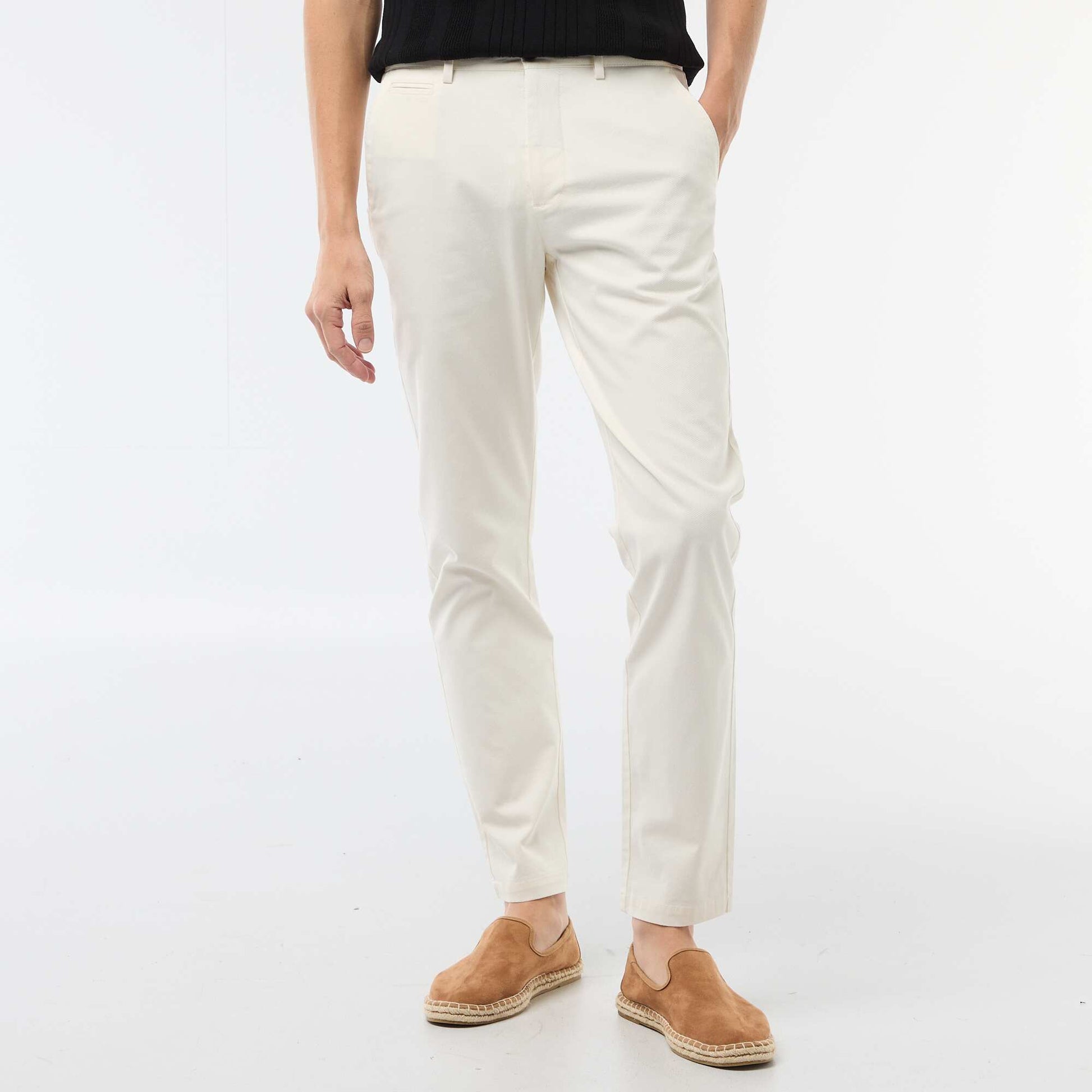 Twill Chino Trousers WHITE