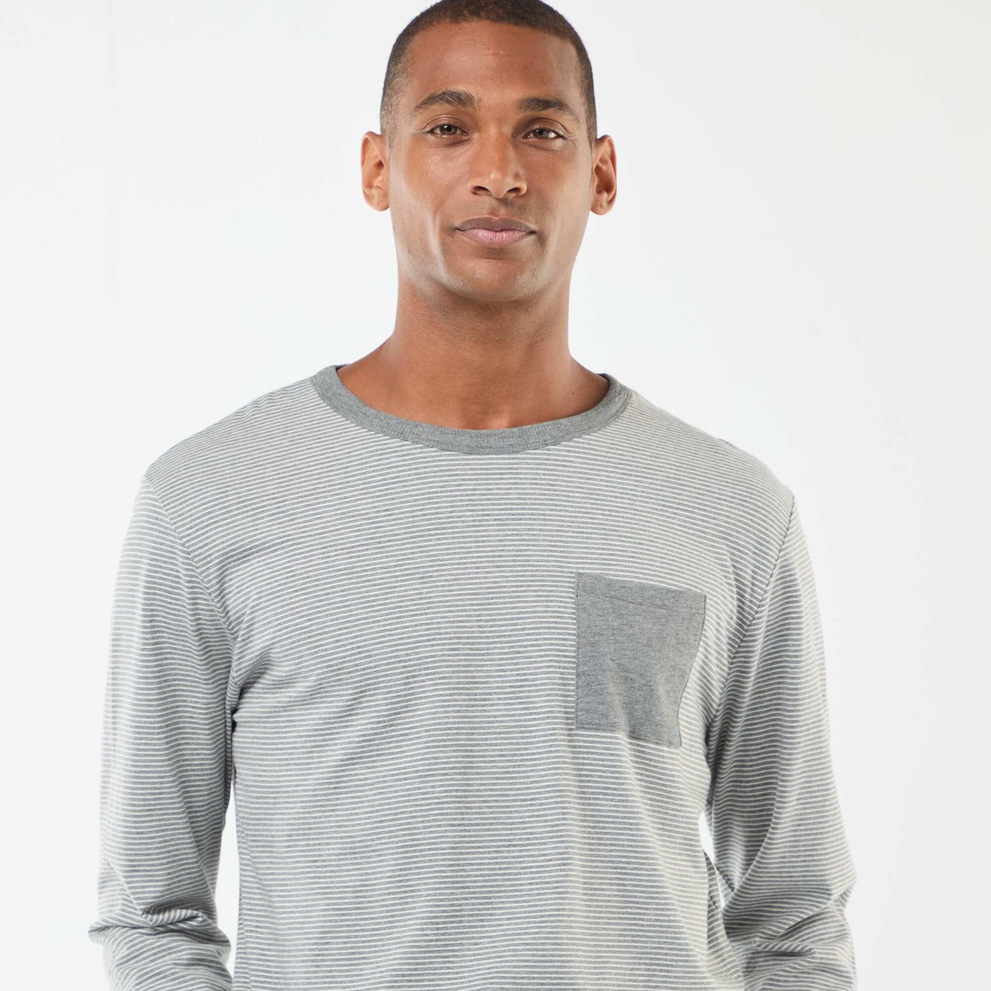 T-shirt + trousers long pyjama set - 2-piece set GREY