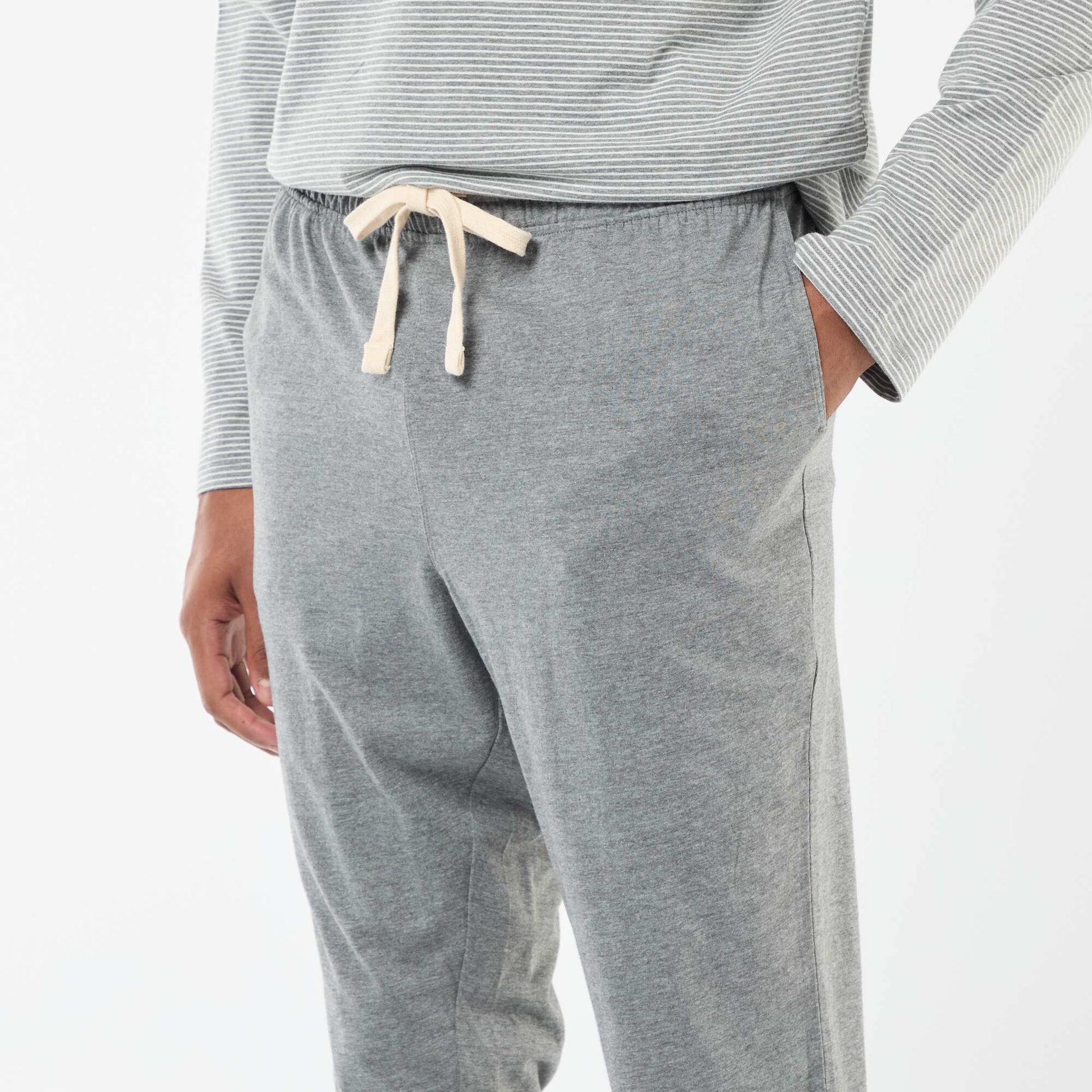 T-shirt + trousers long pyjama set - 2-piece set GREY