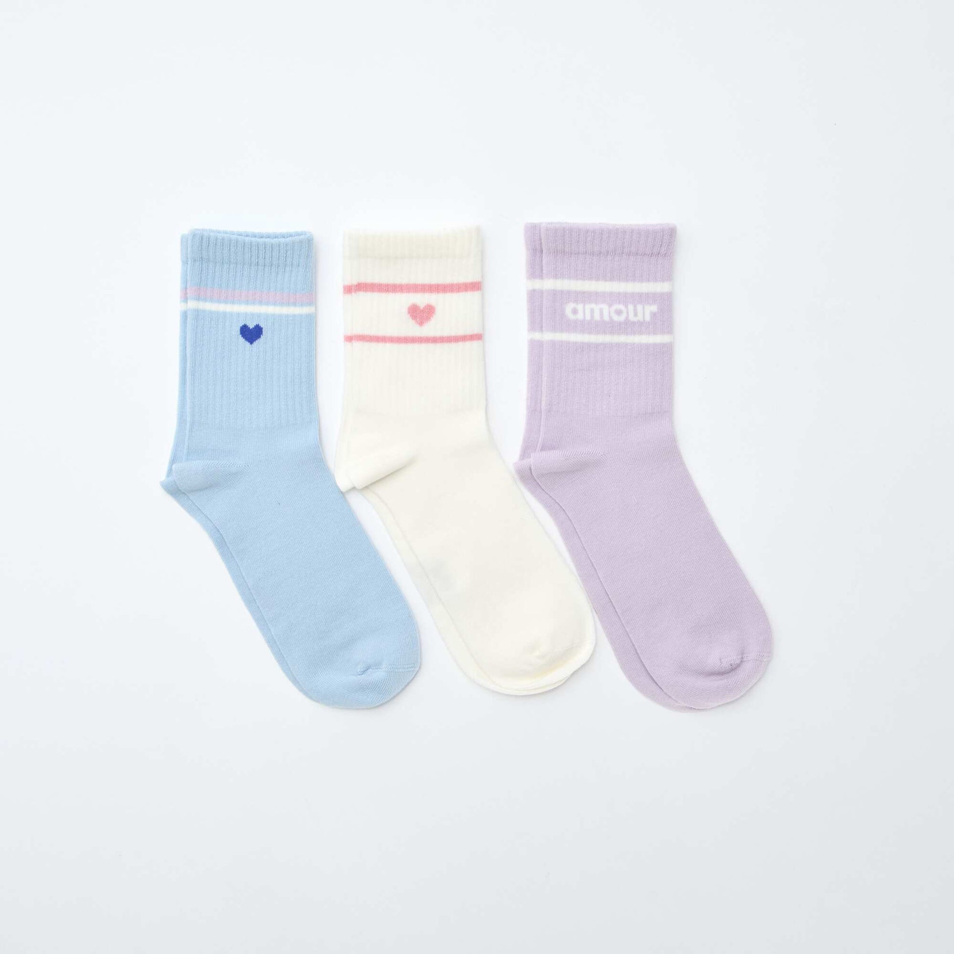 Fancy Ribbed Socks PURPLE