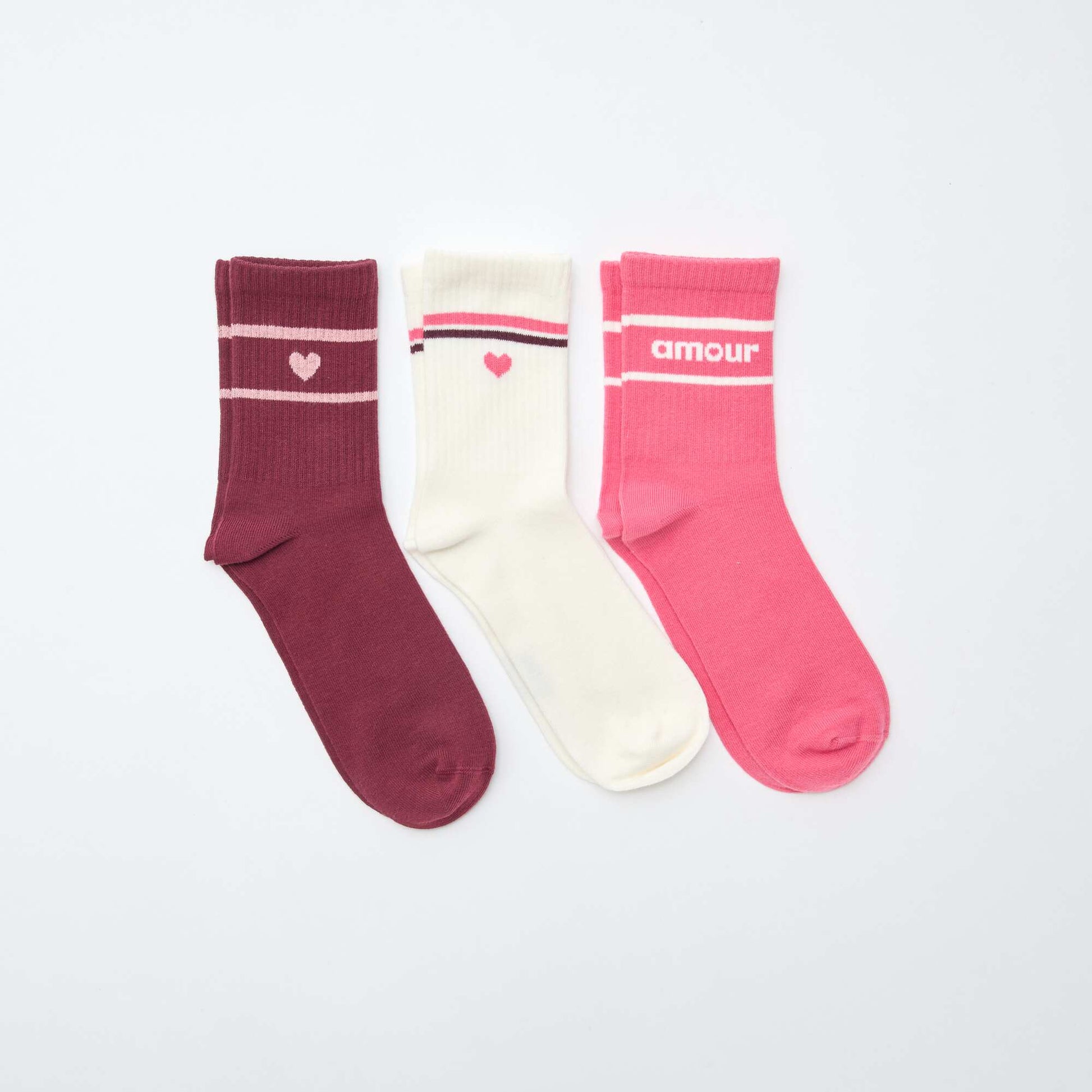 Fancy Ribbed Socks RED