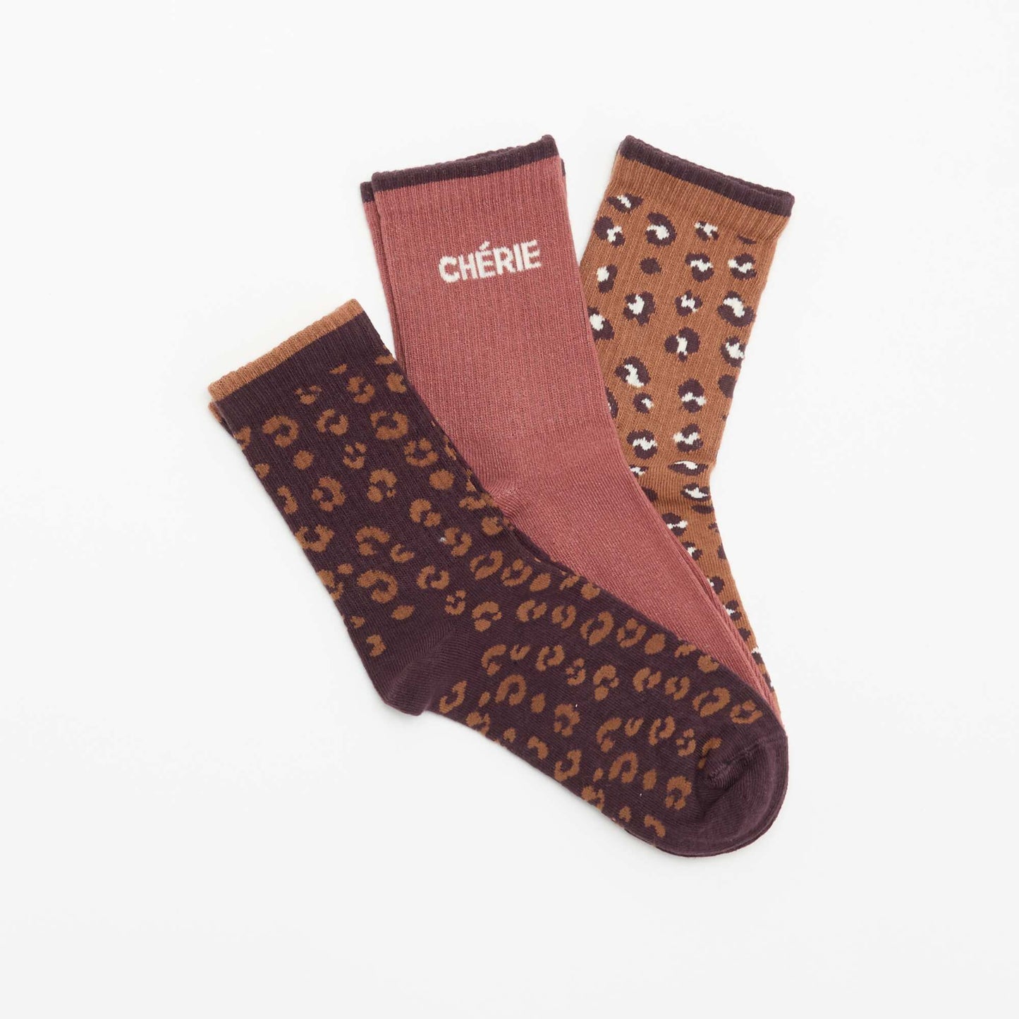 Fancy Ribbed Socks BEIGE