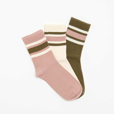 Fancy Ribbed Socks BROWN