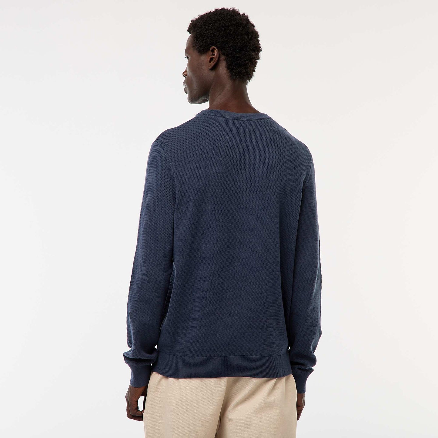 Textured Knit Crew Neck Sweater BLUE