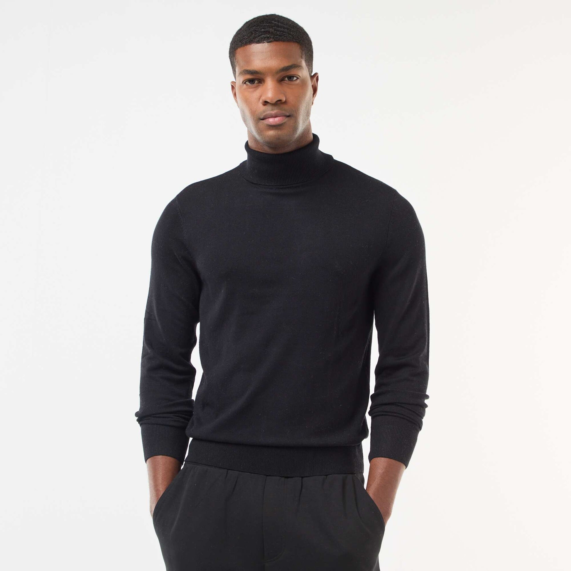 Plain Roll Neck Jumper BLACK
