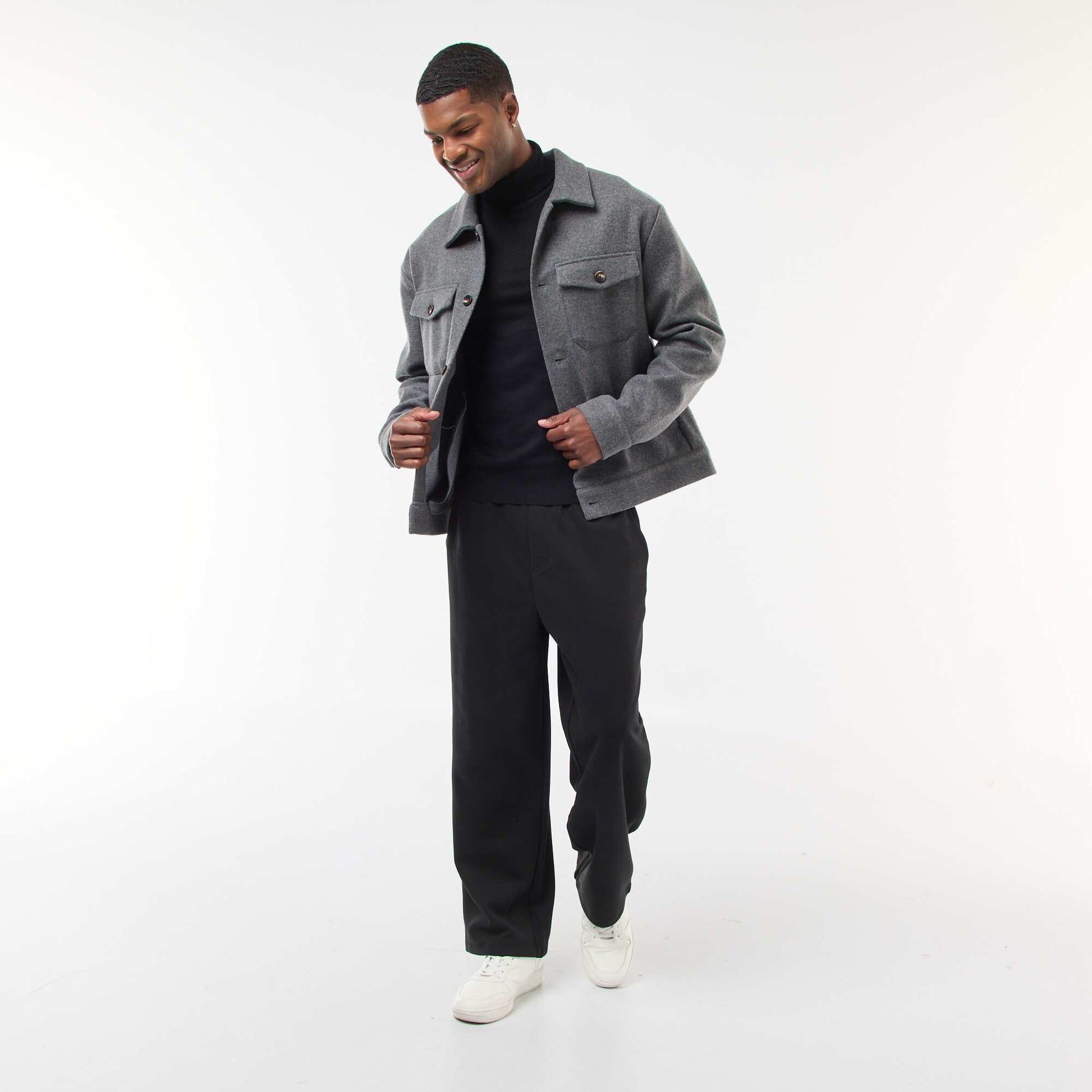Plain Roll Neck Jumper BLACK